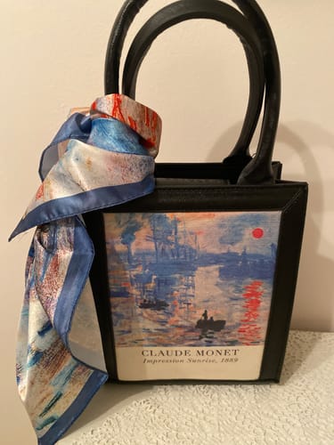 Customer photo review of Claude Monet Impression Sunrise Tablo Çanta