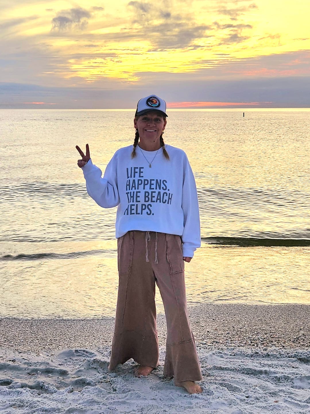Customer photo review of Life Happens. The Beach Helps.