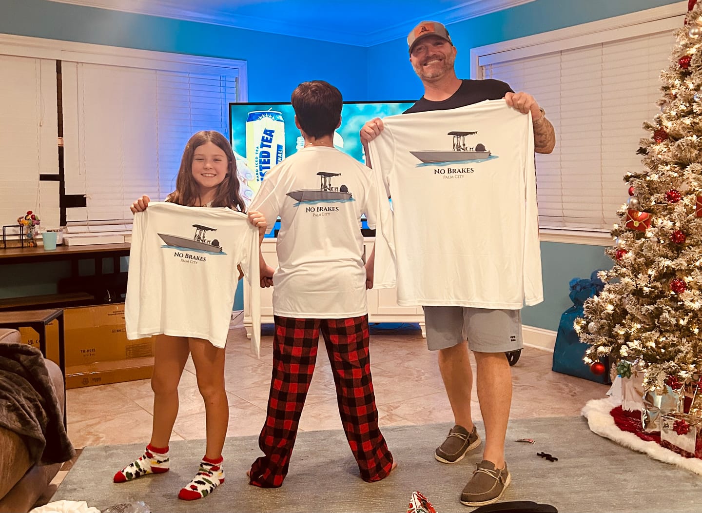 Customer photo review of American Flag Women's Dri-Fit Custom Boat Shirts - Long Sleeve