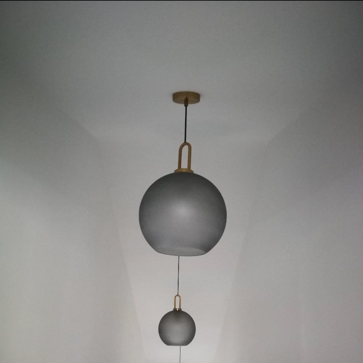 Customer photo review of Frosted Glass Swag Pendant Light