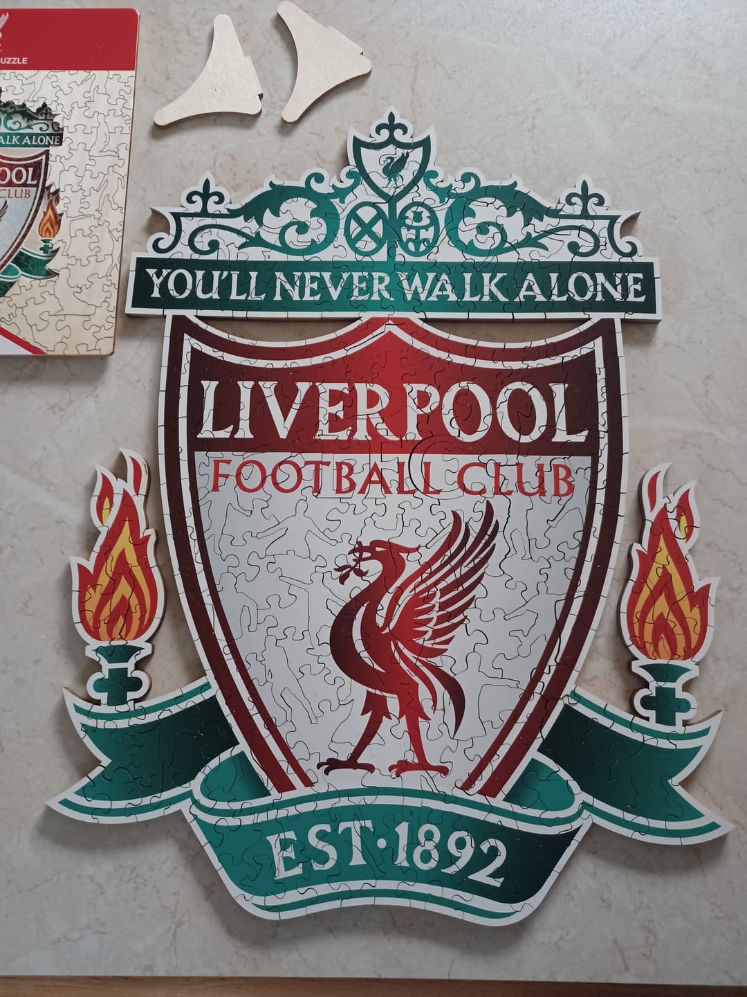 Customer photo review of Liverpool FC® Crest - Wooden Puzzle
