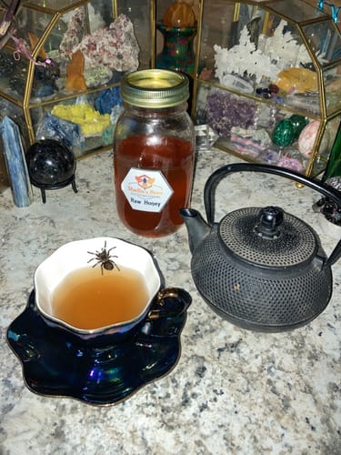 Customer photo review of Spider Black Gold Luster Tea Cup and Saucer