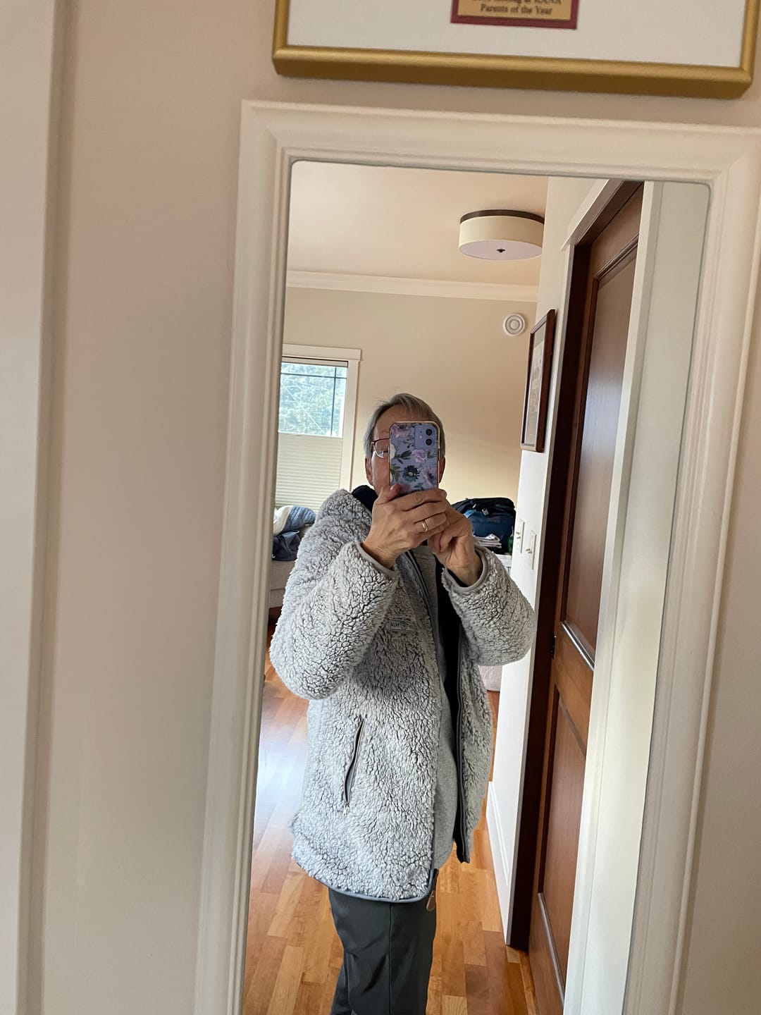 Customer photo review of Reversible Double Sherpa Full Zip Hoodie