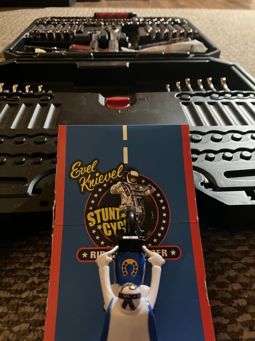 Customer photo review of Evel Knievel Deluxe Silver High Jumper Stunt Cycle