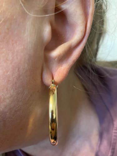 Customer photo review of Big & Bold Hoops