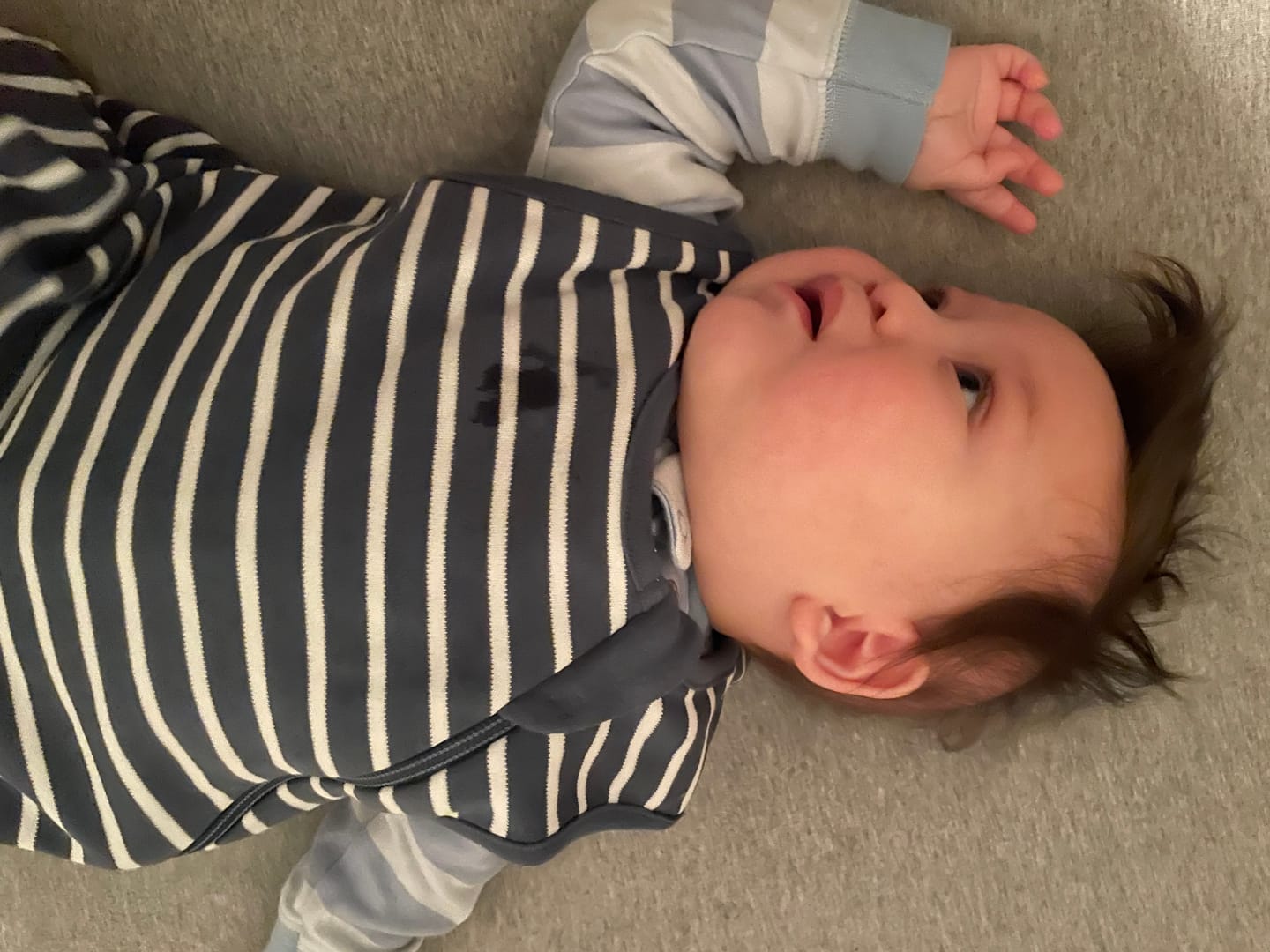 Customer photo review of 4 Season® Classic Baby Sleeping Bag, Merino Wool & Organic Cotton, Navy Blue