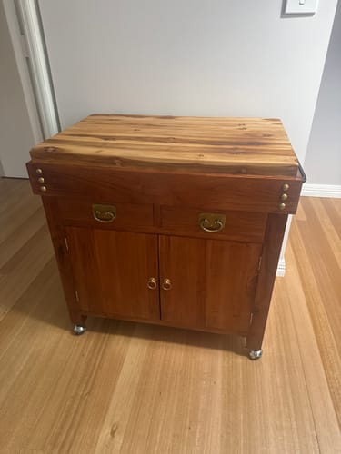Customer photo review of Heritage 2 Door 2 Drawer Butcher's Block - Light Pecan