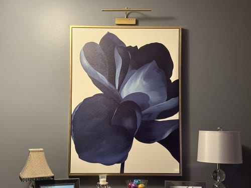 Customer photo review of Midnight Bloom Abstract Canvas Art