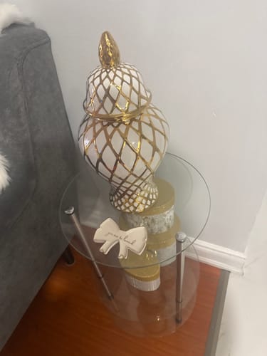 Customer photo review of Gold & White Ginger Jars