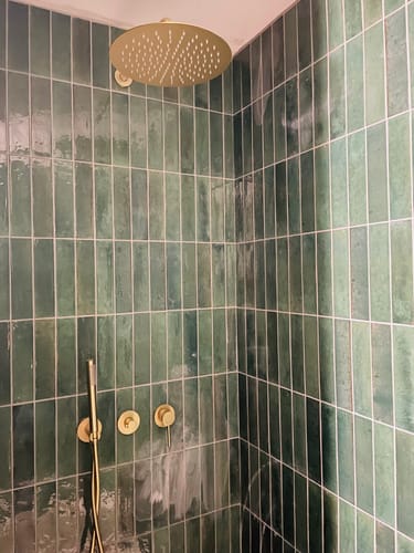 Customer photo review of Colonne de douche encastrée or brossé