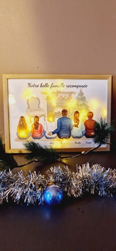 Customer photo review of Affiche Personnalisée - Papy Mamie et petits-enfants Noël