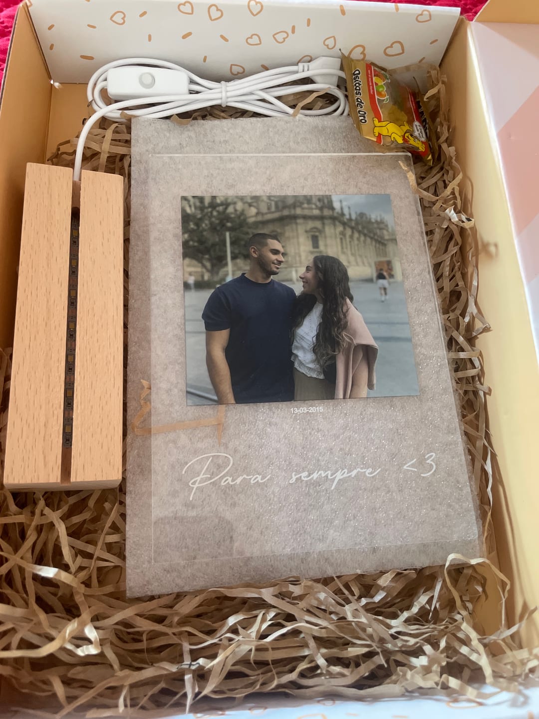 Customer photo review of Lâmpada Frase & Fotografia Personalizável