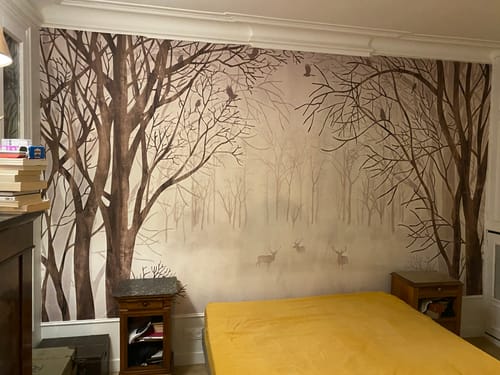 Customer photo review of Papier peint panoramique bienvenue dans les bois