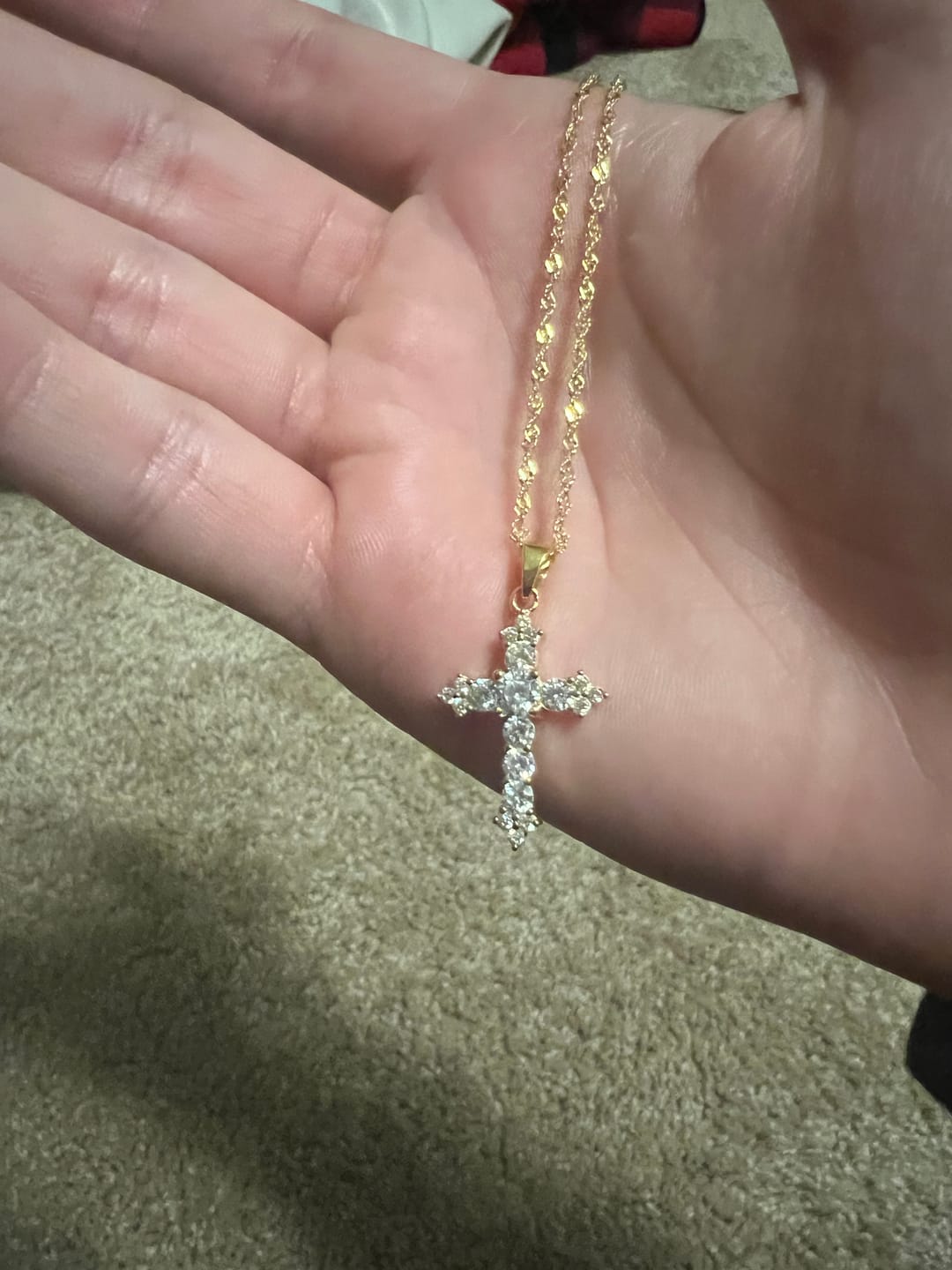 Customer photo review of (GOLD) THE PROMISE Cross Necklace