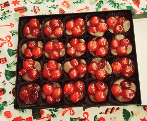 Customer photo review of Chocolate Covered Cherries Gift Box