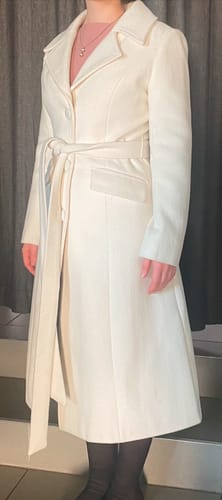 Customer photo review of White Single Breasted Wool Coat 4087