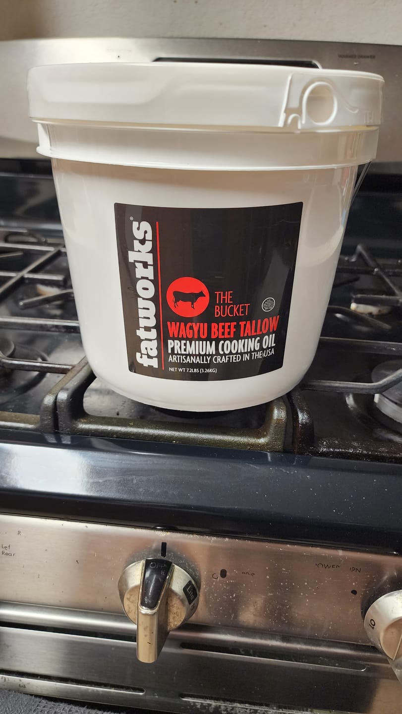 Customer photo review of 1 Gallon Wagyu Tallow