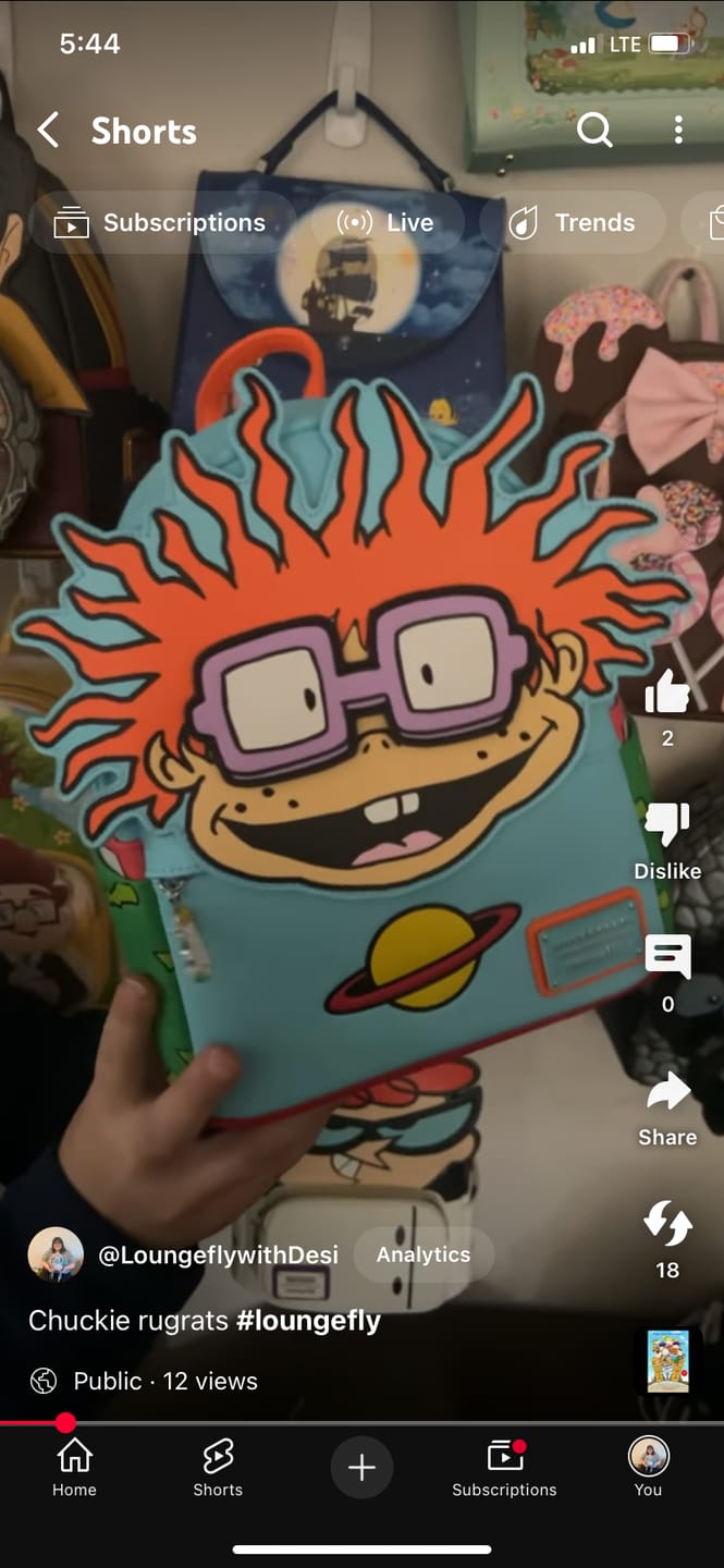 Customer photo review of Loungefly Nickelodeon Rugrats Chuckie Cosplay Mini Backpack With Removable Glasses - 707 Street Exclusive