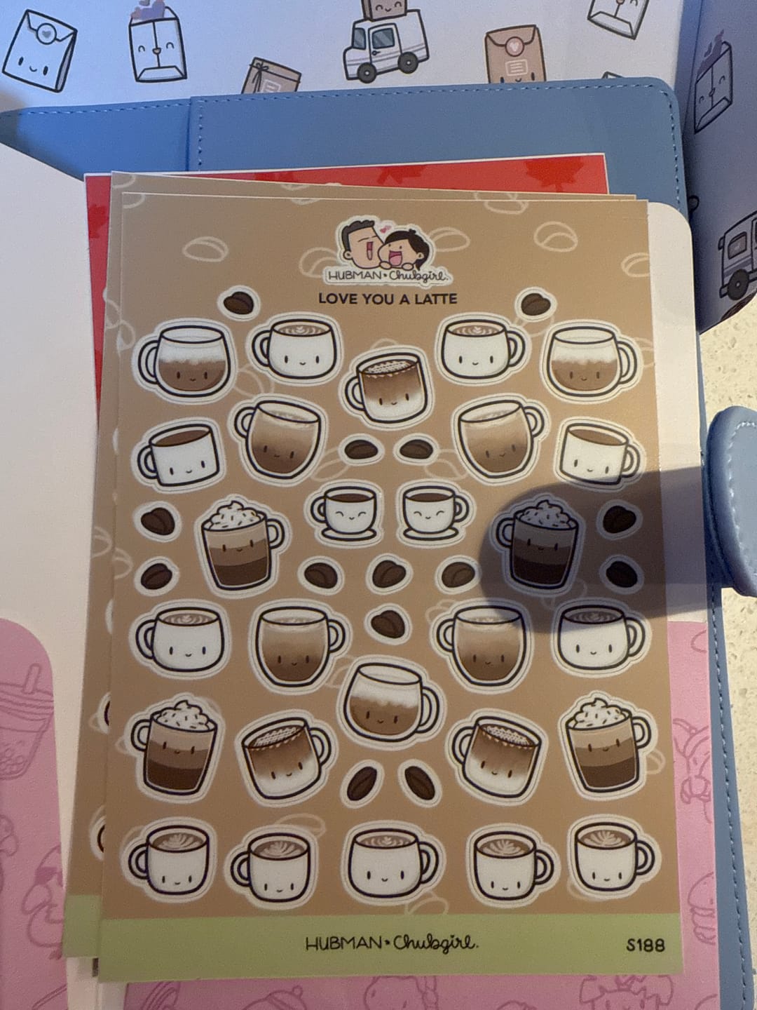 Customer photo review of Love You a Latte Sticker Sheet