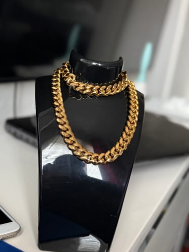 Customer photo review of CLEAN CUBANA CHAIN. - 12MM 18K GOLD