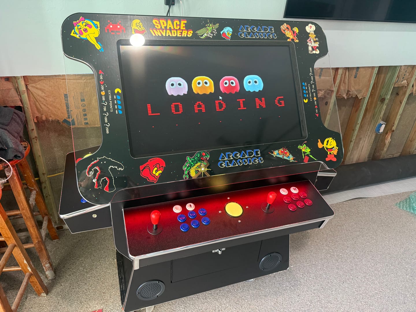 Customer photo review of Cocktail Arcade Machine 4600 Games 32 inch screen Tilt Up Black Multi Cade