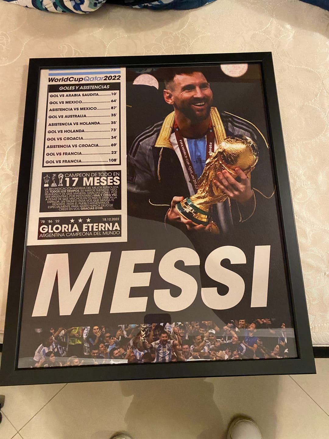 Customer photo review of Messi Mundial - Cuadro Deportista