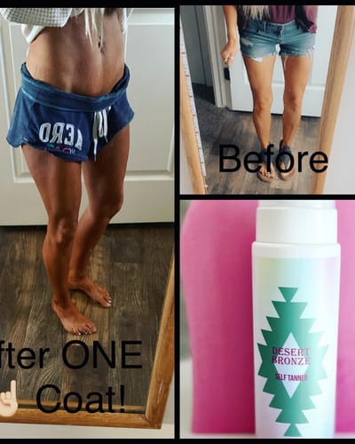 Customer photo review of Desert Bronze Self-Tanning Mousse