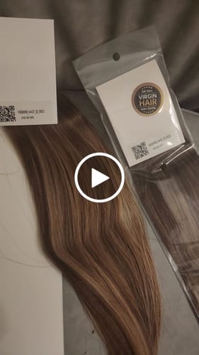 Customer video review of Full Shine Best Virgin Flat Silk Weft Sew In Human Hair Extensions Balayage Highlights (#4/27/4)