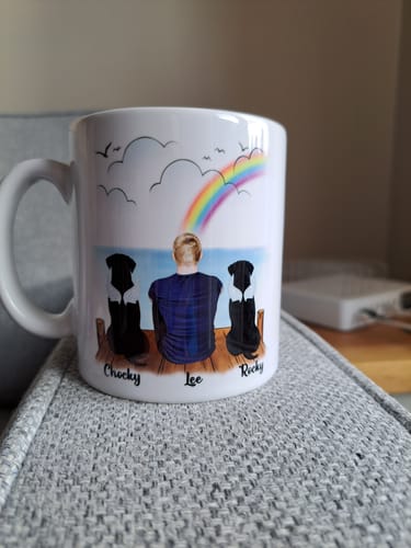 Customer photo review of Man & Dogs - Forever in my heart - Personalised Dog Memorial Mug
