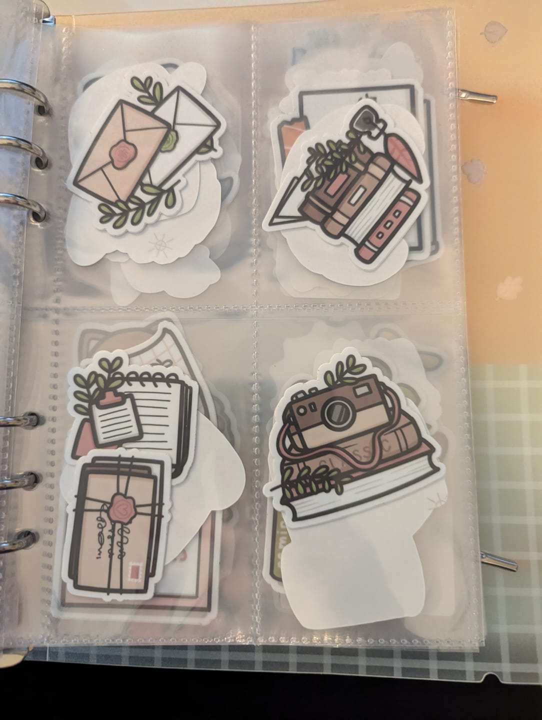 Customer photo review of Vintage Stationery Die Cut Stickers (Set of 5)