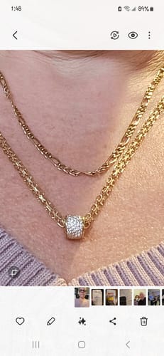 Customer photo review of 10KT Gold Ball Slider Pendant 003
