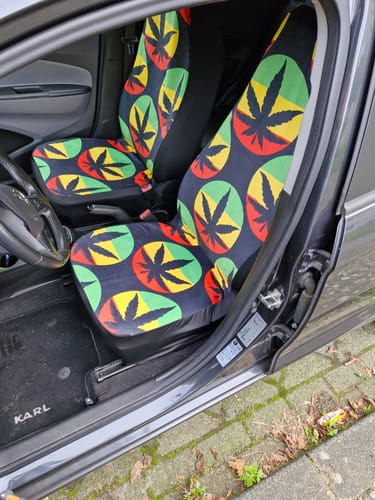 Customer photo review of Rasta Reggae Color Design Car Seat Covers