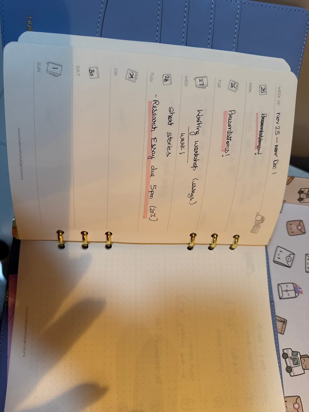 Customer photo review of Planner Inserts - Weekly Horizontal