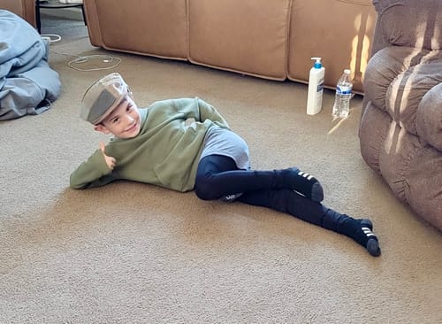 Customer photo review of Children's Cap Patchwork Tweed