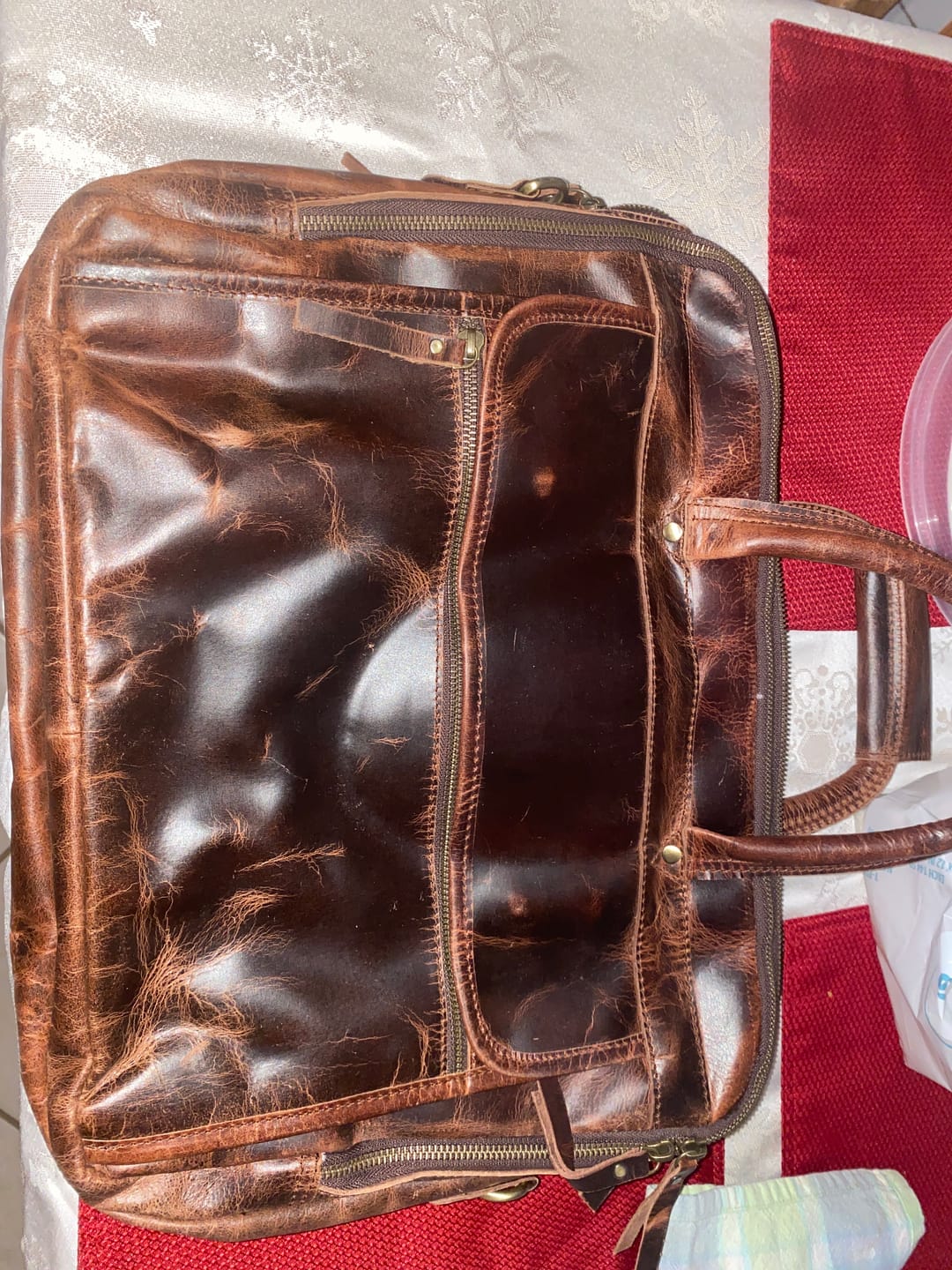 Customer photo review of Monterrey Buffalo Leather Business Briefcase