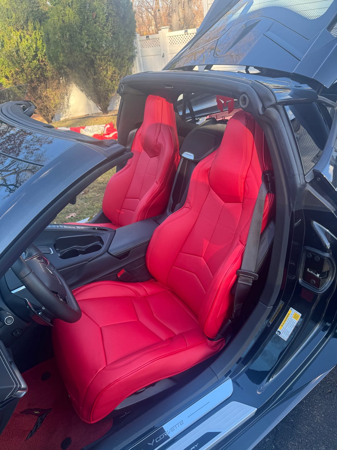 Customer photo review of Corvette C8 Custom Leather Seat Cover