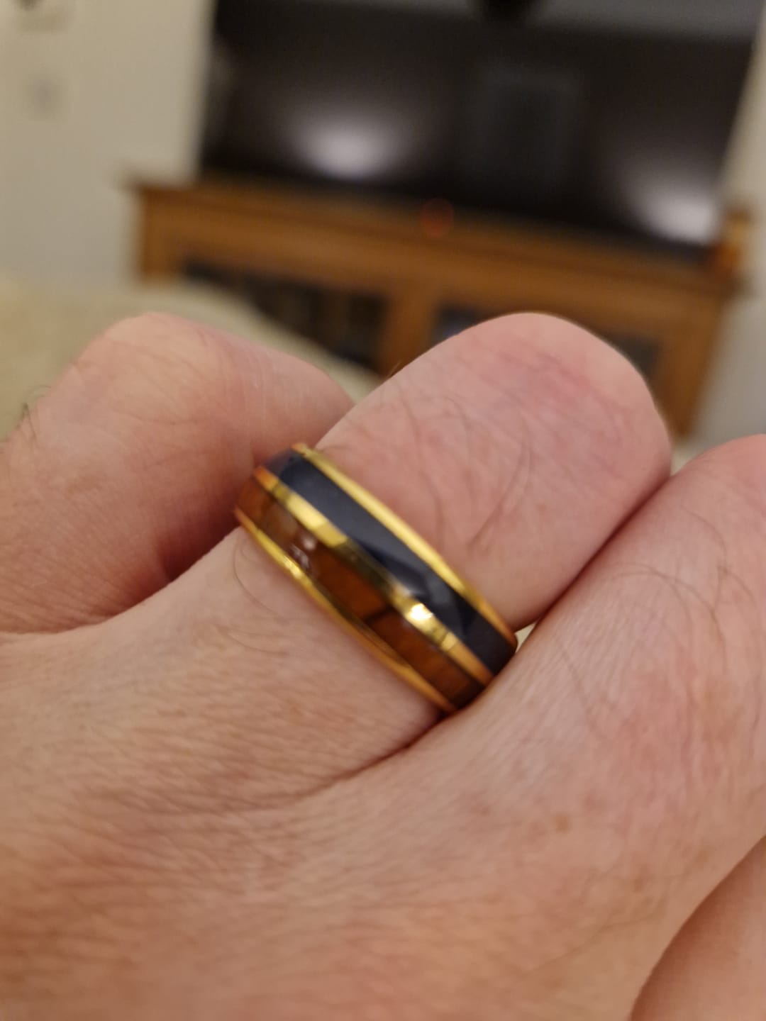 Customer photo review of The Golden Blue 8mm Wonder Ring