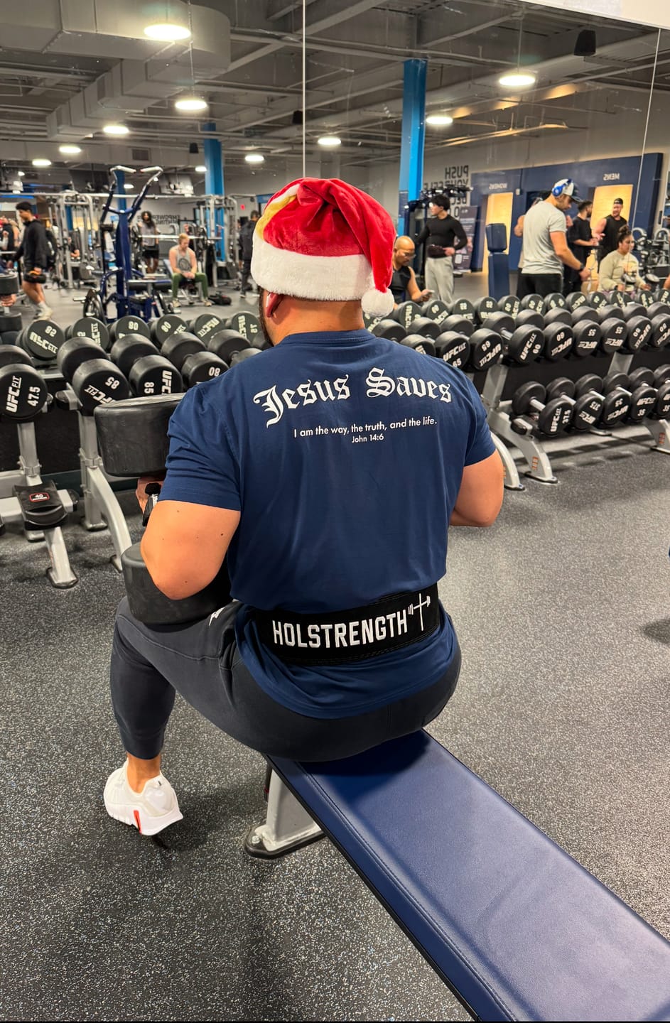 Customer photo review of Jesus Saves Performance Tee