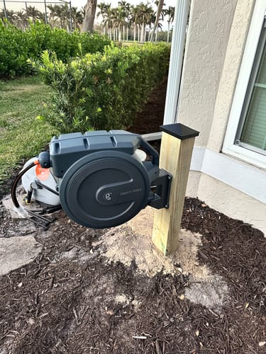 Customer photo review of Retractable Garden Hose Reel 62ft-155ft