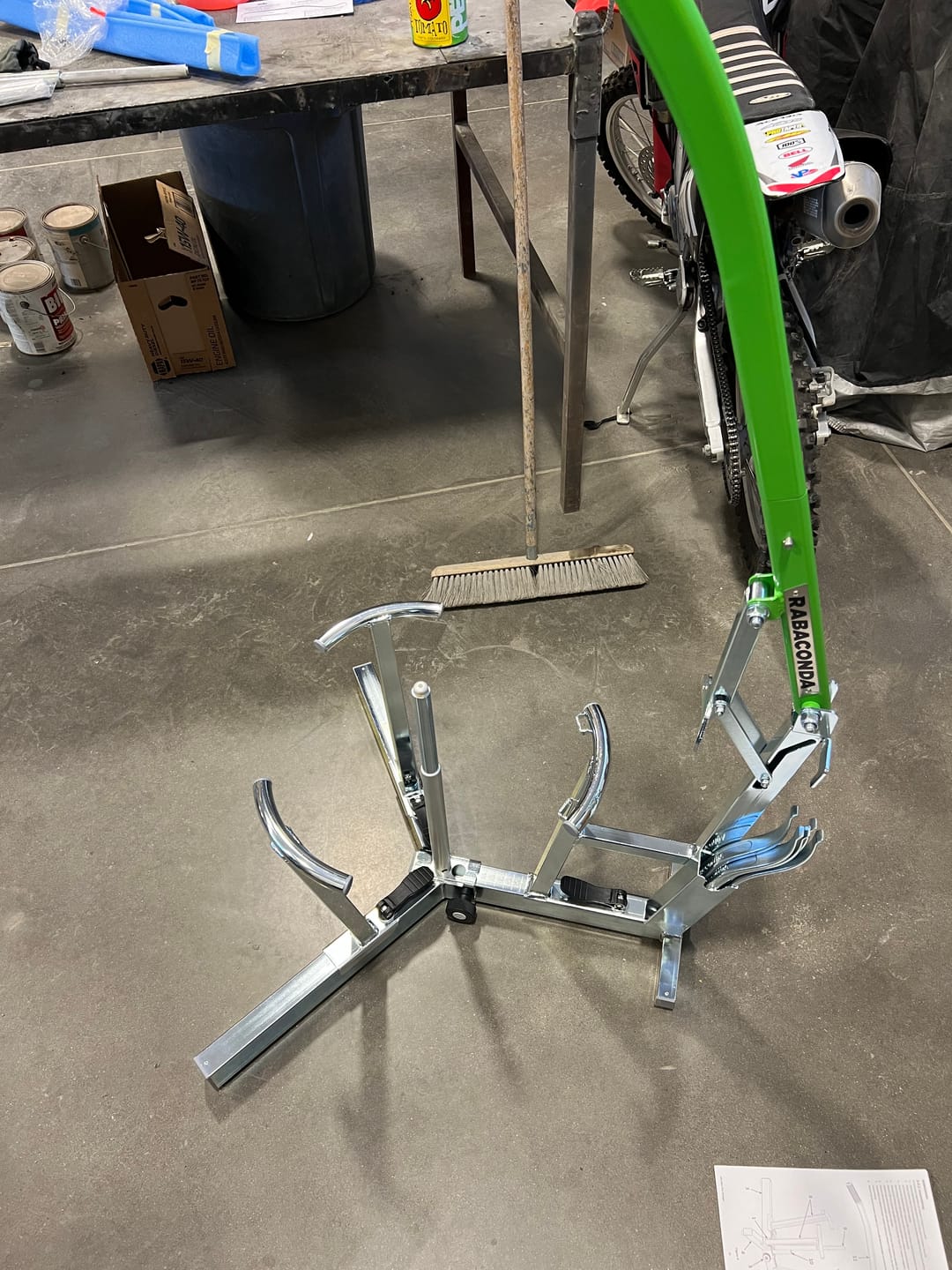 Customer photo review of Rabaconda Dirt Bike Tire Changer + FREE Pro Tire Iron Set