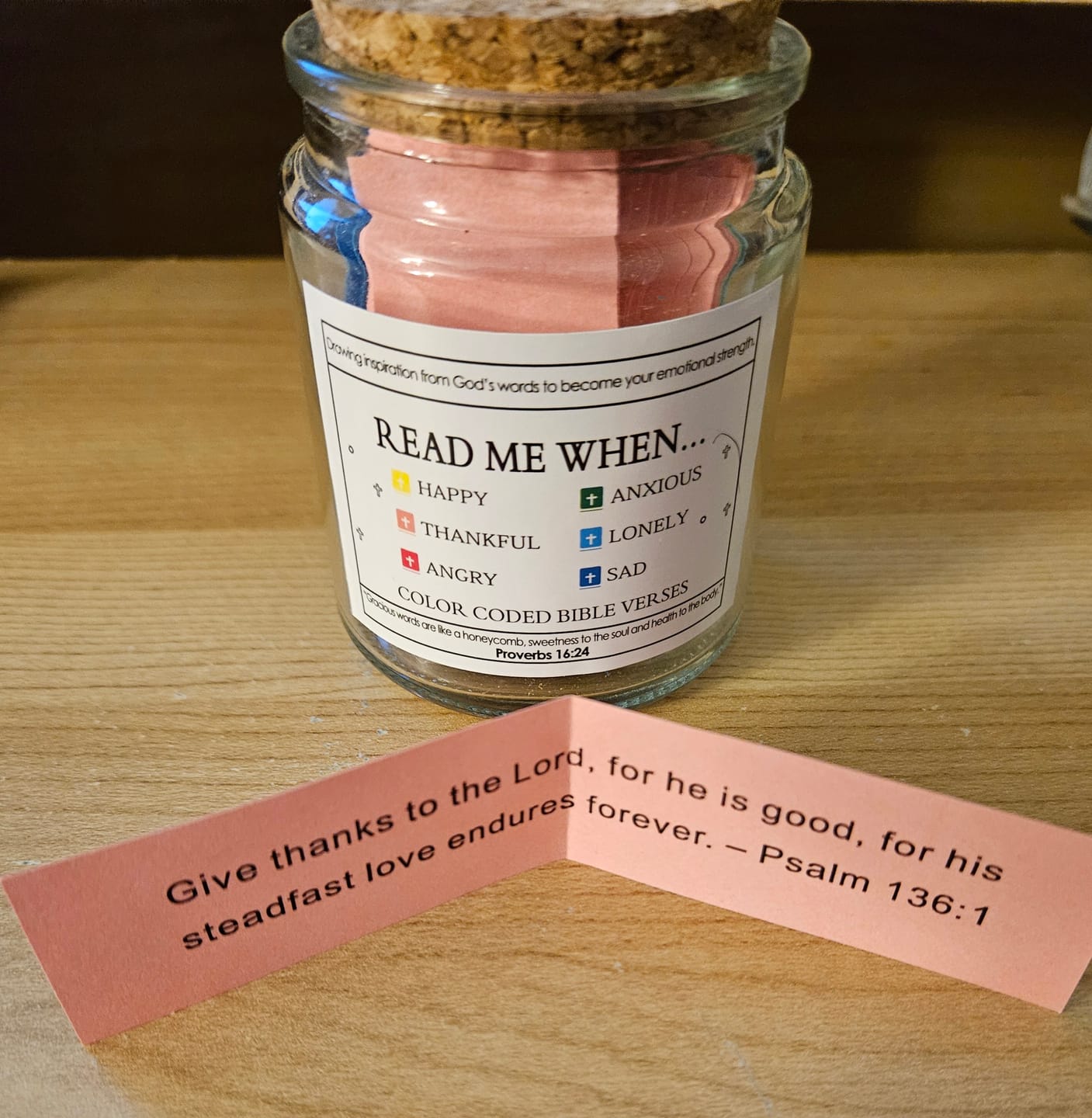 Customer photo review of (GIFTING OFFER) Handmade 90 Day Bible Verses Jar (Comes With Christian Gift Box)