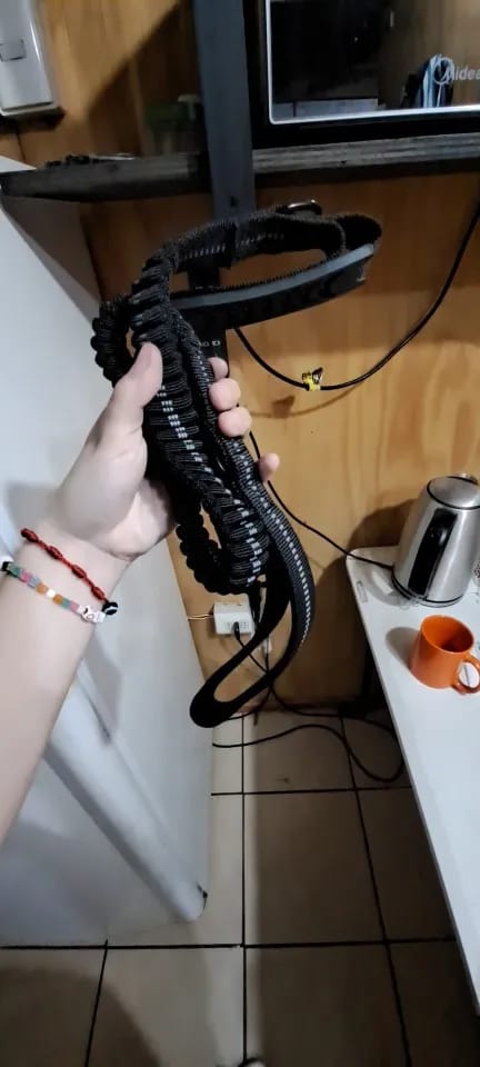 Customer photo review of Heavy-Duty Reflective Bungee Dog Leash with Car Seatbelt Attachment for Large Dogs - Tactical Shock-Absorbing No Pull Design