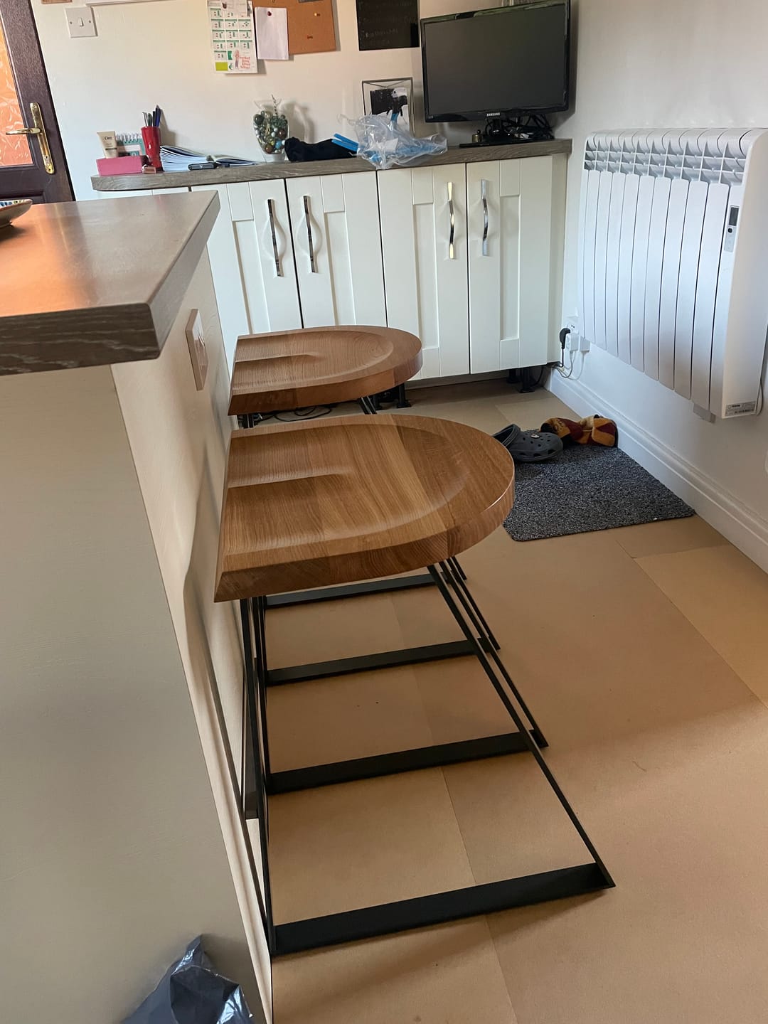 Customer photo review of Oak Counter Stool, Angle