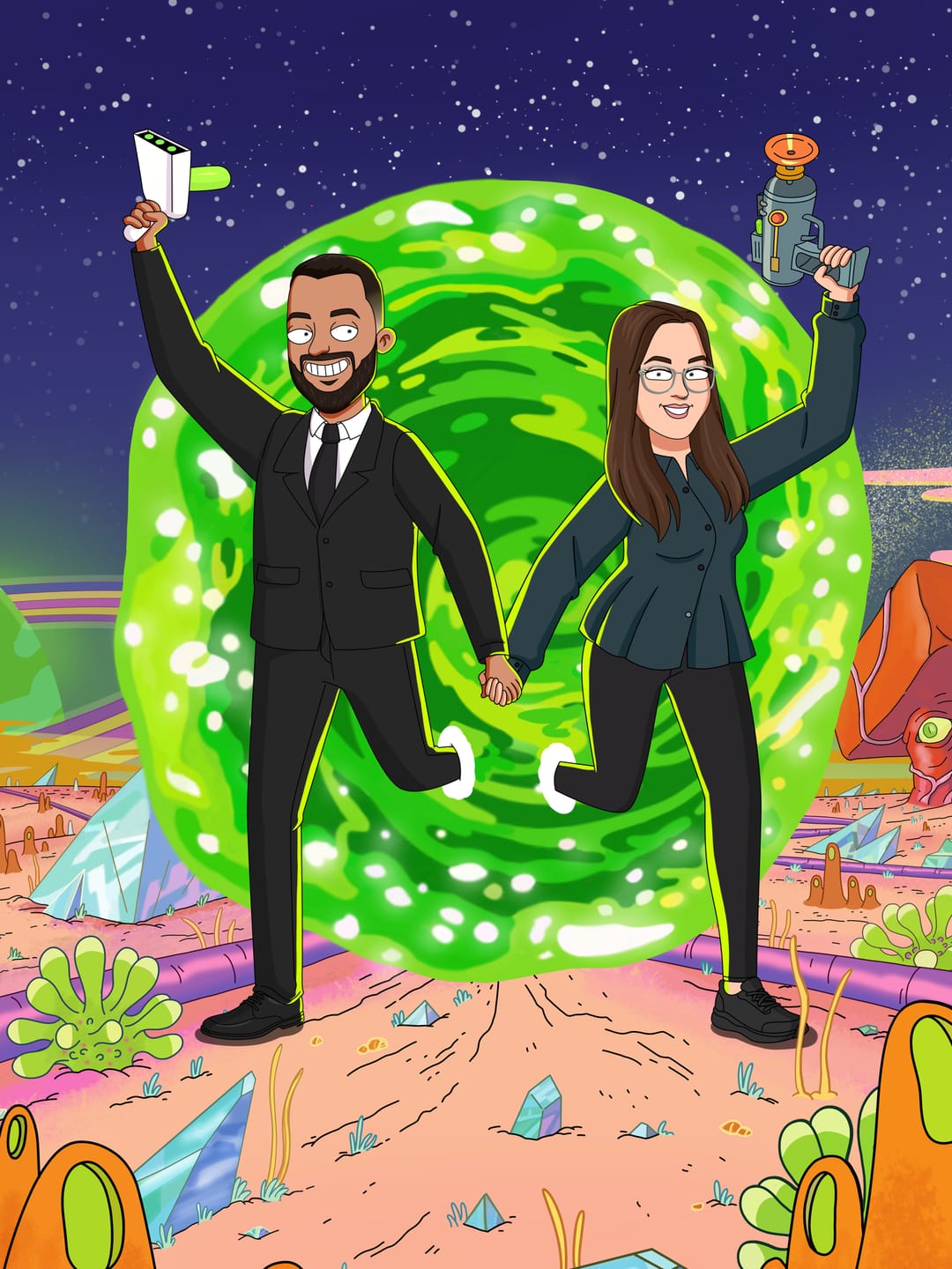 Customer photo review of 'Rick and Morty' Custom Portrait
