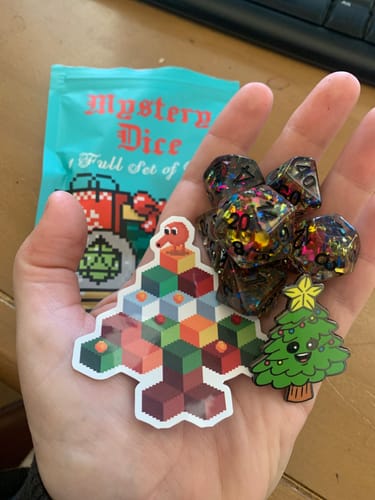 Customer photo review of Holiday Premium Mystery Dice