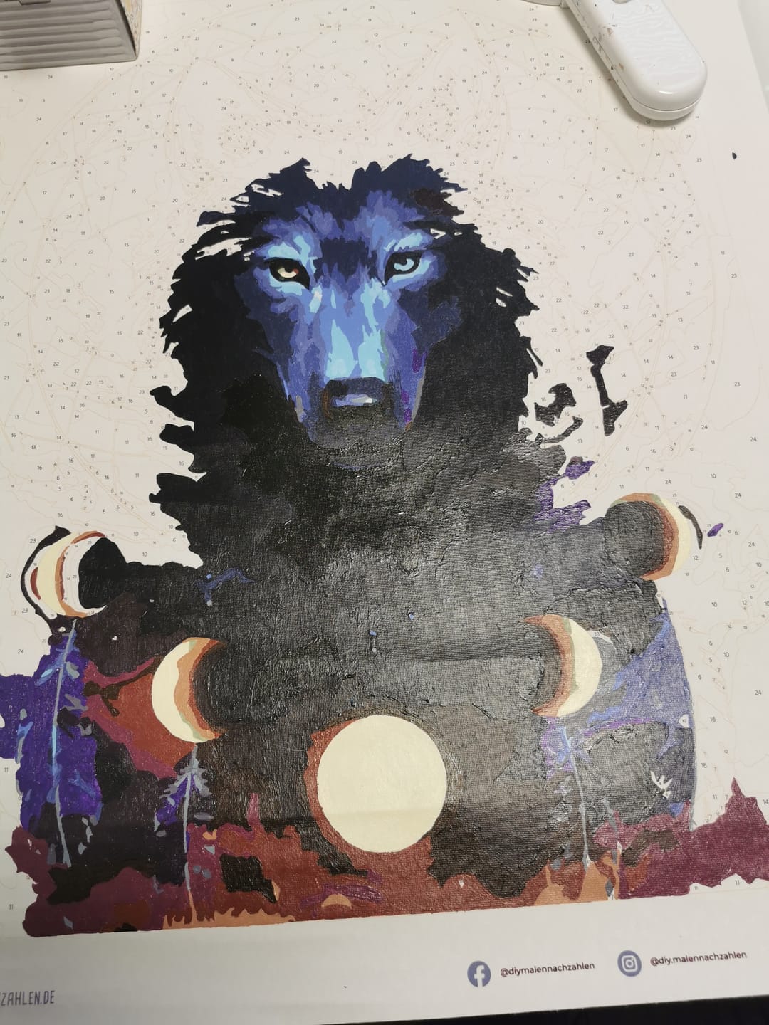 Customer photo review of Malen nach Zahlen - Traumfänger Wolf  - by jojoesart