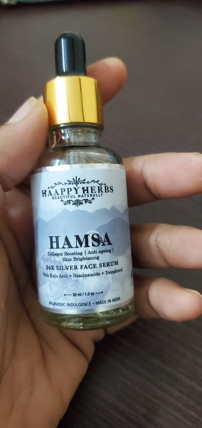 Customer photo review of Hamsa 24K Silver Face Serum (Collagen boosting , anti ageing and Skin brightening)