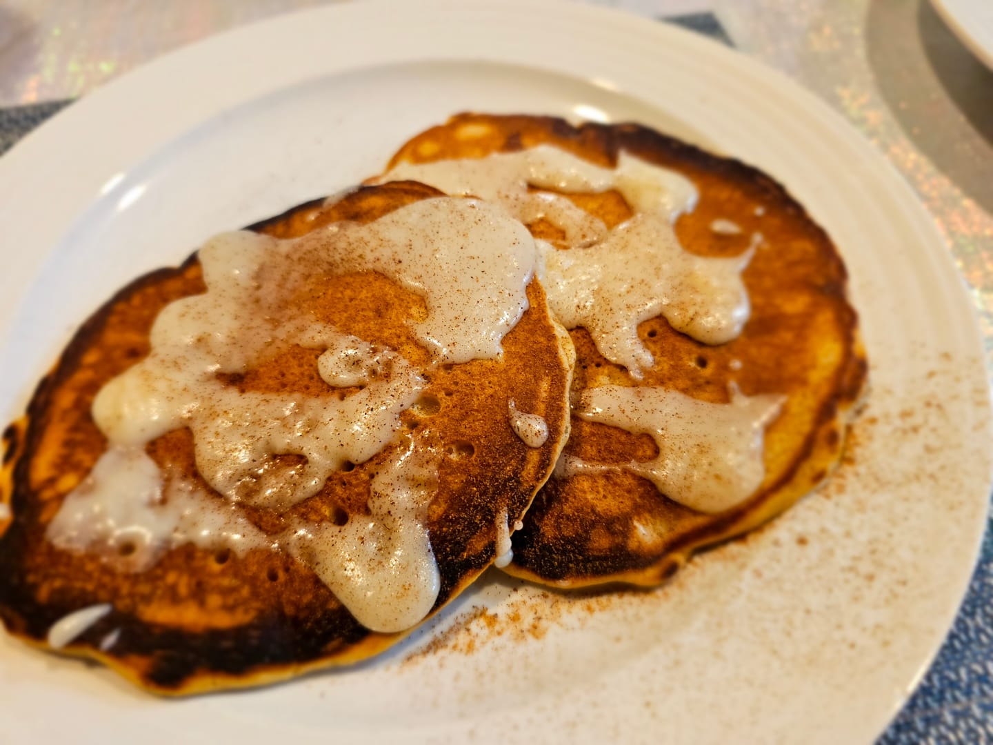 Customer photo review of Cousin T's Cinnamon Bun Gourmet Pancake Mix (2 Pack)