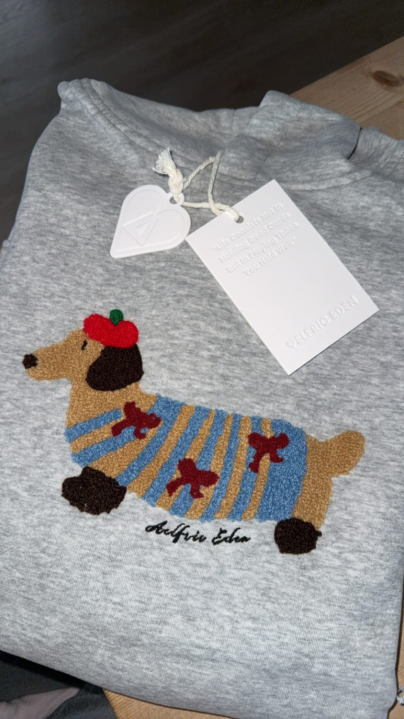 Customer photo review of Aelfric Eden Cartoon Dog Hoodie [Recommended By @iggybellyy]
