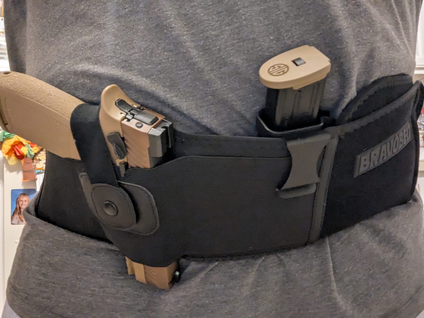 Customer photo review of BravoBelt Laser Fit Edition - Belly Band Holster for Concealed Carry | Compatible with Red Dot, Lasers & Tactical TLR Light Systems -Unisex (Black)